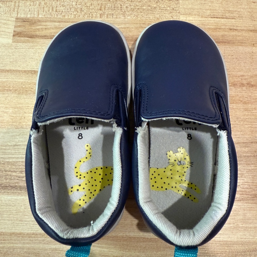 Ten Little Navy Blue Slip-On Sneakers, Size 8